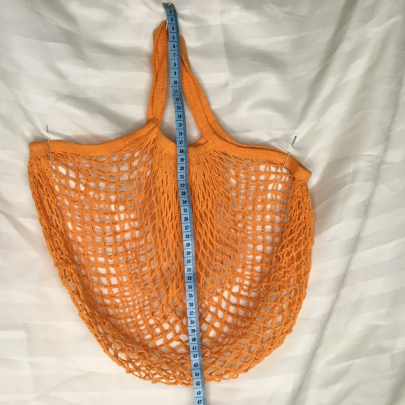 5 piece Reusable shopping bags. Yellow, orange, red, pink, Olive - Picture 2 of 4